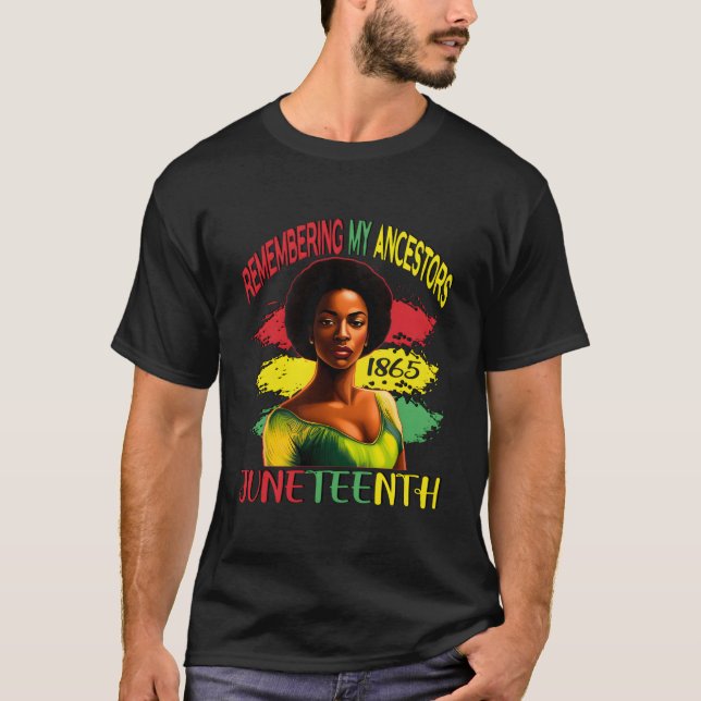 Camiseta Junenth Recordando a Mis Antepasados Negros (Anverso)