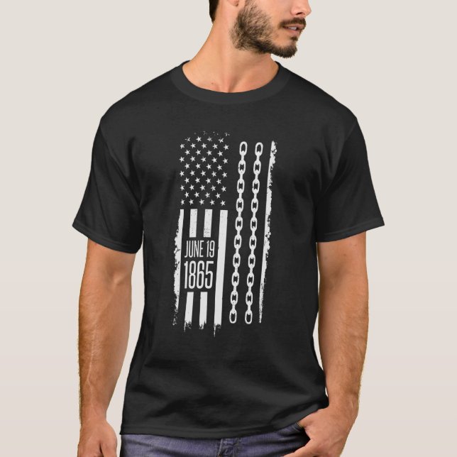 Camiseta Junetdecimo Día De La Libertad De La Bandera Mezcl (Anverso)