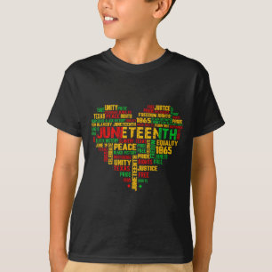 Camiseta Juneteenth 1865 corazón historia negra libertad