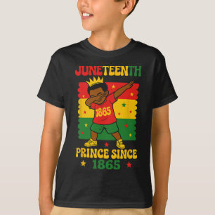 Camiseta Juneteenth 1865 Groovy Niño Bailando Dabbing Prínc