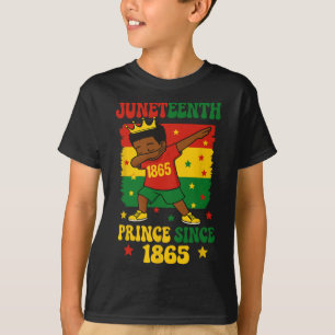 Camiseta Juneteenth 1865 Groovy Niño Bailando Dabbing Prínc