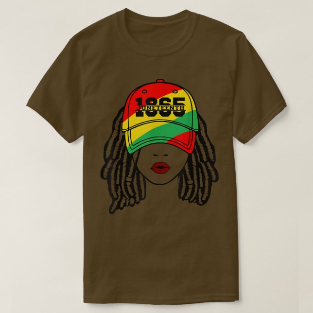 Camiseta Juneteenth 1865 Melanin Queen Locs Black Woman Afr (Diseño del anverso)