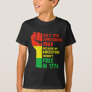 Camiseta juneteenth 1865 negro afroamericano antepasados f