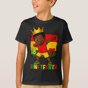 Camiseta Juneteenth 1865 niños haciendo dab libertad negro