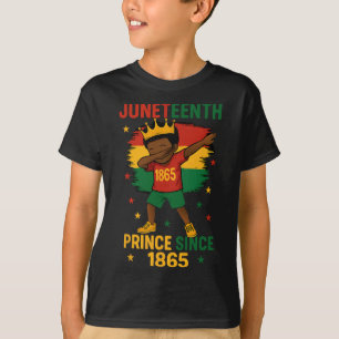 Camiseta Juneteenth 1865 Niños Niño Dabbing Príncipe Afro B