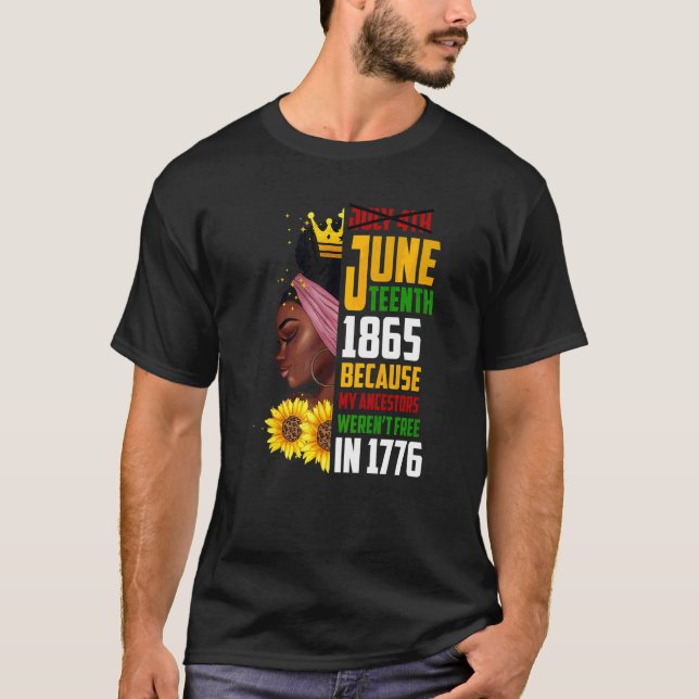Camiseta Juneteenth 1865 Remembering My Ancestors Black Fre (Anverso)