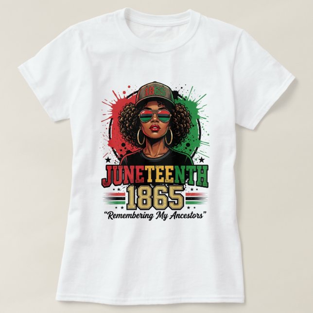 Camiseta Juneteenth 1865 Rompiendo Cada Cadena par (Diseño del anverso)