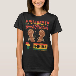 Camiseta Juneteenth 2025 Celebrando la Libertad Negra 6-19-