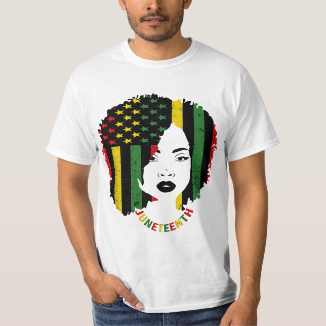 Camiseta Juneteenth Black Women Flag History African Americ (Anverso)