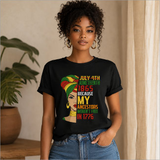 Camiseta Juneteenth Celebrando la Libertad Negra 1865