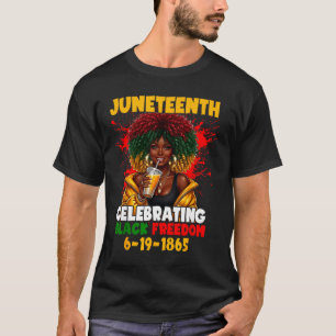 Camiseta Juneteenth celebrando la libertad negra 1865 afro