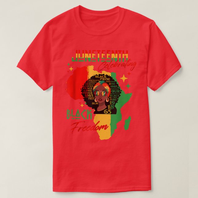 Camiseta Juneteenth Celebrating Black Freedom African Black (Diseño del anverso)