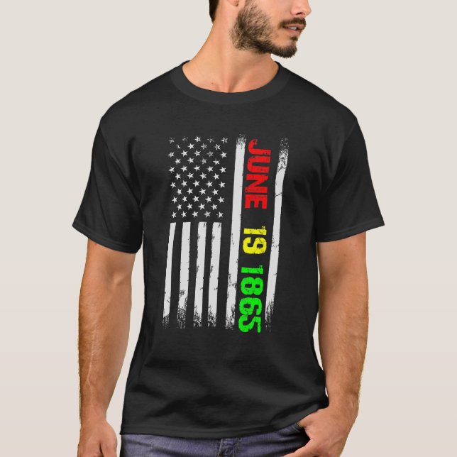 Camiseta Juneteenth Flag June 19 1865 Black History Junetee (Anverso)