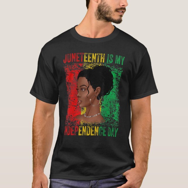 Camiseta Juneteenth Is My Independence Day African Flag Bla (Anverso)