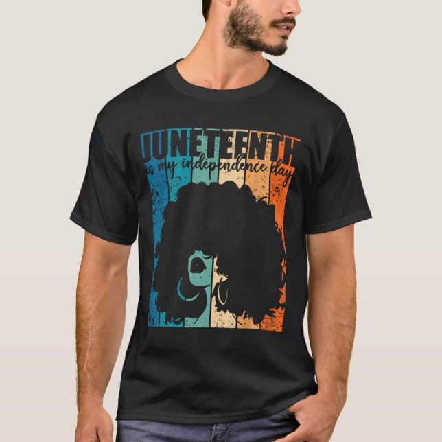 Camiseta Juneteenth My Independence Day Retro Afro Women Me (Anverso)