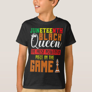 Camiseta juneteenth reina negra ajedrez africano más podero