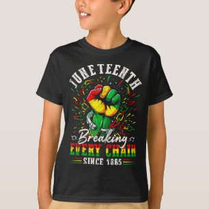 Camiseta Juneteenth rompiendo cada cadena desde 1865 hombre