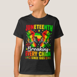 Camiseta Juneteenth rompiendo cada cadena desde 1865 negro