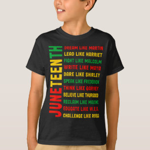 Camiseta Juneteenth sueño como martin historia negra africa