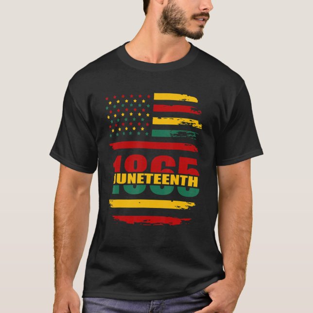 Camiseta Juneteenth Us Flag Free Ish Since 1865 Black Histo (Anverso)