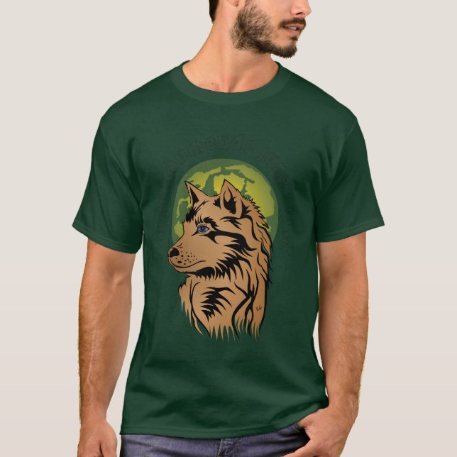 Camiseta junger träumender Wolf (Anverso)