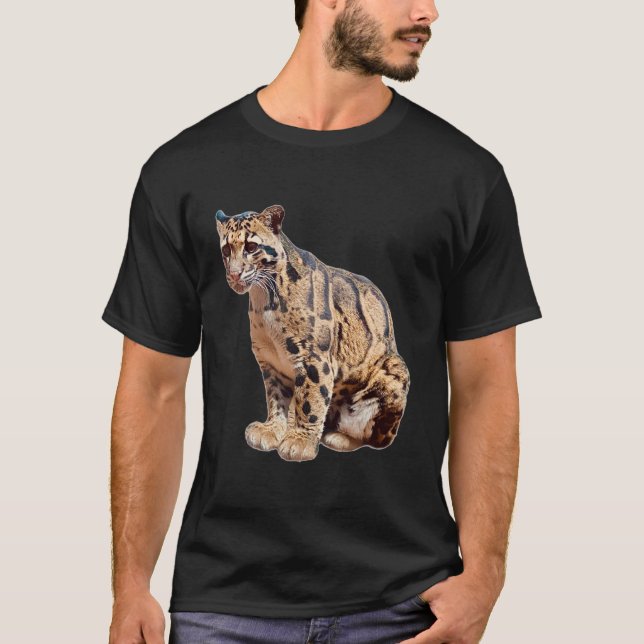 Camiseta jungla de fotografía de leopardo nublado animal ga (Anverso)