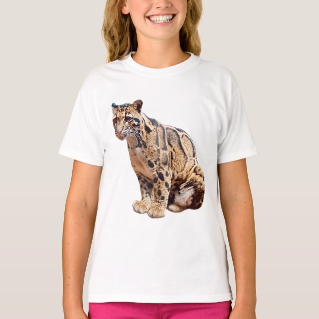 Camiseta jungla de fotografía de leopardo nublado animal ga (Anverso)