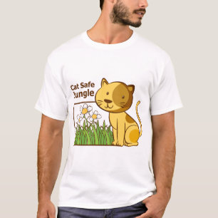 Camiseta Jungla segura para gatos, arte de jardín de mascot