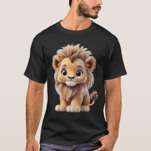 Camiseta Jungle Adorable Lion Cub Sitting Portrait