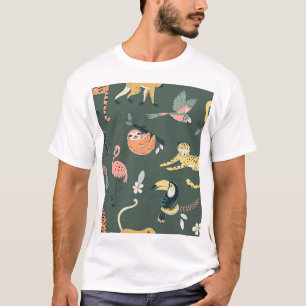 Camiseta Jungle Animales Flora vintage Fauna