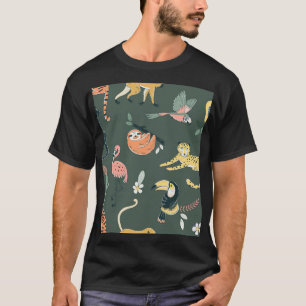 Camiseta Jungle Animales Flora vintage Fauna