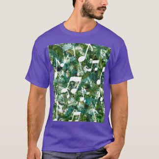 Camiseta Jungle Boogie Verde Acuarela Silueta Nota Musical