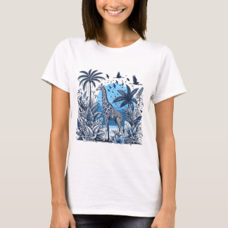 Camiseta "Jungle Elegance: Giraffe in a Tropical Paradise"