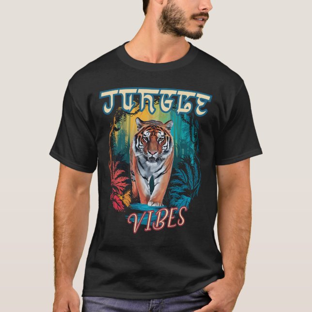 Camiseta JUNGLE VIBES tigre fresco (Anverso)