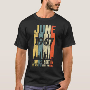 Camiseta Junio 1967 55 Cumpleaños 55 Años 1967 Cumpleaños V