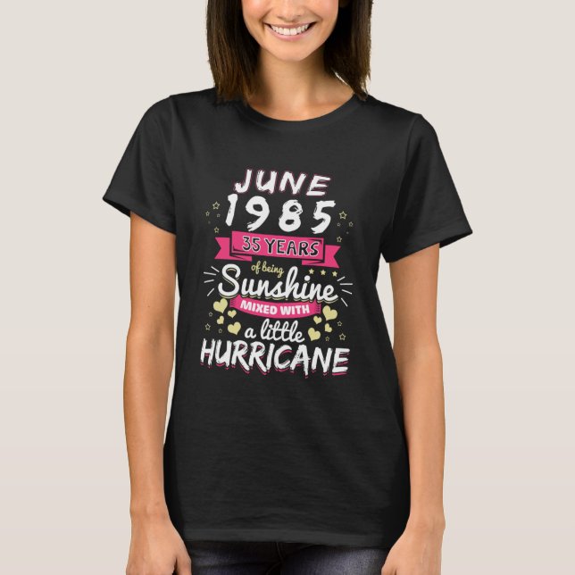 Camiseta JUNIO 1985 Chica 35 Años De Sunshine Mixed Hurri (Anverso)