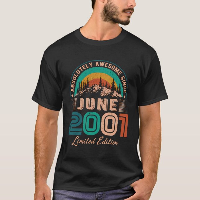 Camiseta Junio 2001 Cumpleaños Impresionante Desde Junio 20 (Anverso)