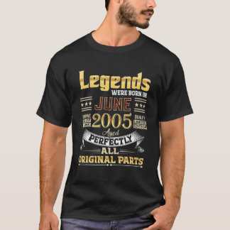 Camiseta Junio 2005 16 Años De Edad 16 Leyendas De Cumpleañ