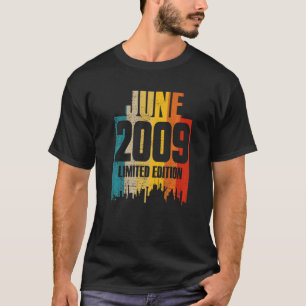 Camiseta Junio 2009 13 años Vintage de cumpleaños
