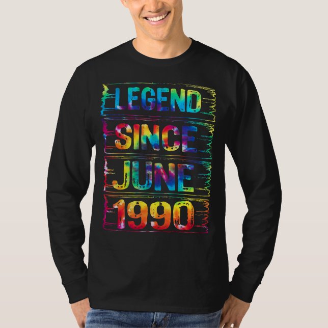 Camiseta Junio 32 Años Desde 1990 32º Día de Nacimiento (Anverso)