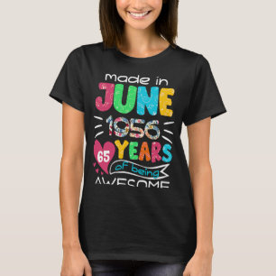 Camiseta Junio Chicas 1956 65º cumpleaños 65 años de edad