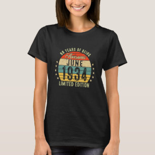 Camiseta Junio De 1934 88º Cumpleaños 88 Años De Ser Increí