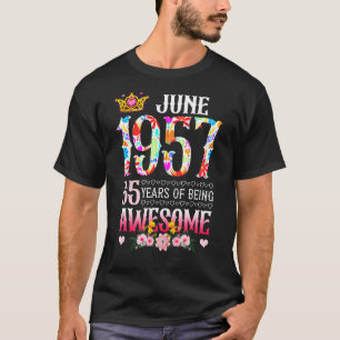 Camiseta Junio De 1957 65º Cumpleaños 65 Años De Ser Increí