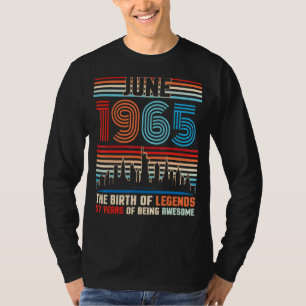 Camiseta Junio De 1965 Cumpleaños De Leyendas 57 Años De Es