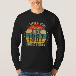 Camiseta Junio De 1967 55º Cumpleaños 55 Años De Ser Increí