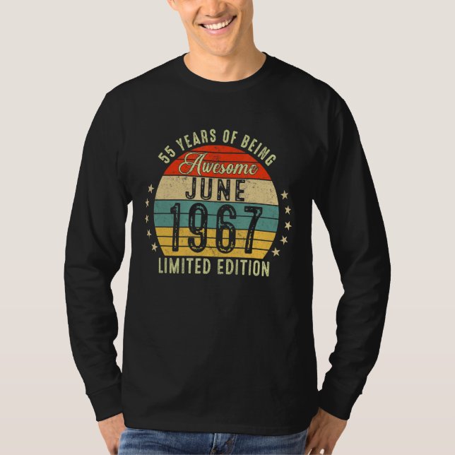Camiseta Junio De 1967 55º Cumpleaños 55 Años De Ser Increí (Anverso)