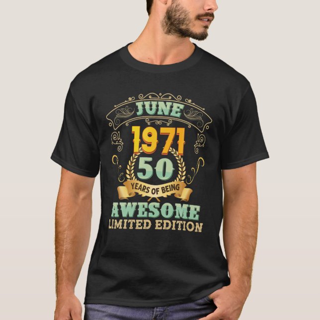 Camiseta Junio De 1971 50 Años De Asombrosos 50 Años (Anverso)