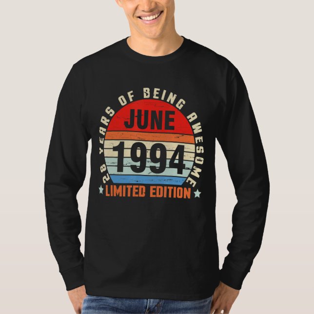 Camiseta Junio De 1994 Cumpleaños 28 Años De Ser Increíble (Anverso)
