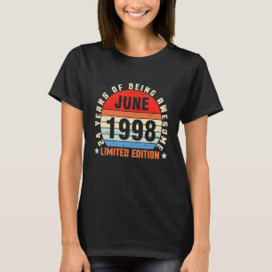 Camiseta Junio De 1998 Cumpleaños 24 Años De Ser Increíble