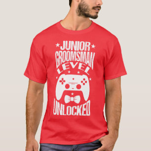 Camiseta Junior Groomsman Nivel de Fiesta de matrimonio sin